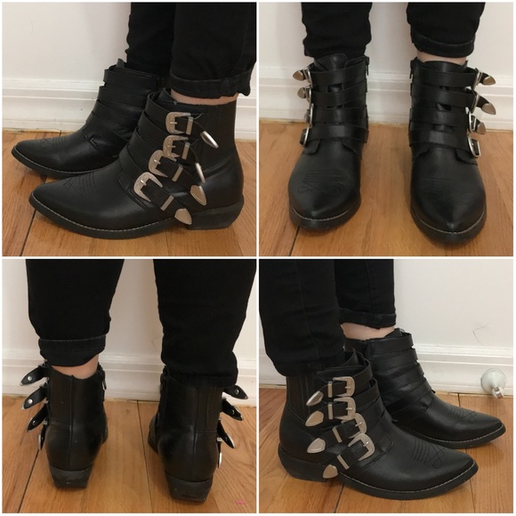 Kelsi Dagger Shoes - Kelsi Dagger Black Dallas Cowboy Buckle Boots